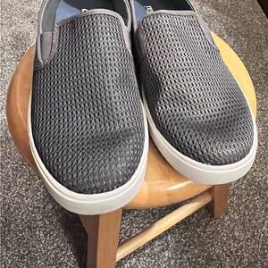 OluKai Men's Gray Mesh Slip-On Loafers